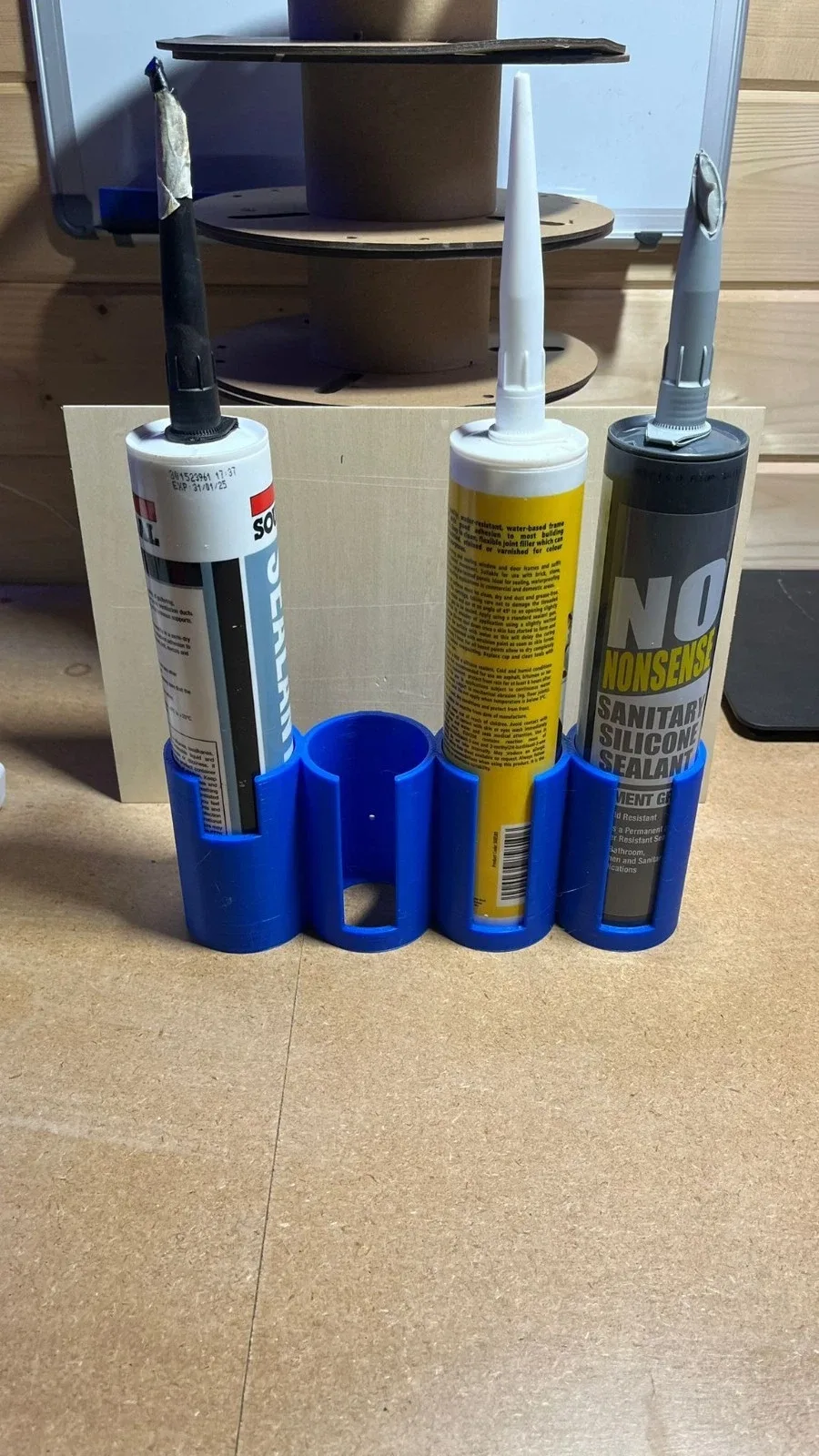 4 Tube Silicone Sealant Holder – Wall Mountable Caulk Storage Rack