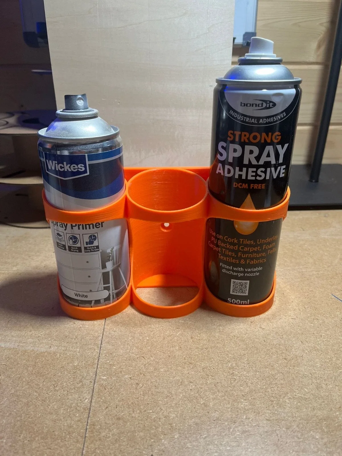 Wall Mountable Spray Can Holder - Holds 3 Aerosol Cans - Organiser for Workshop