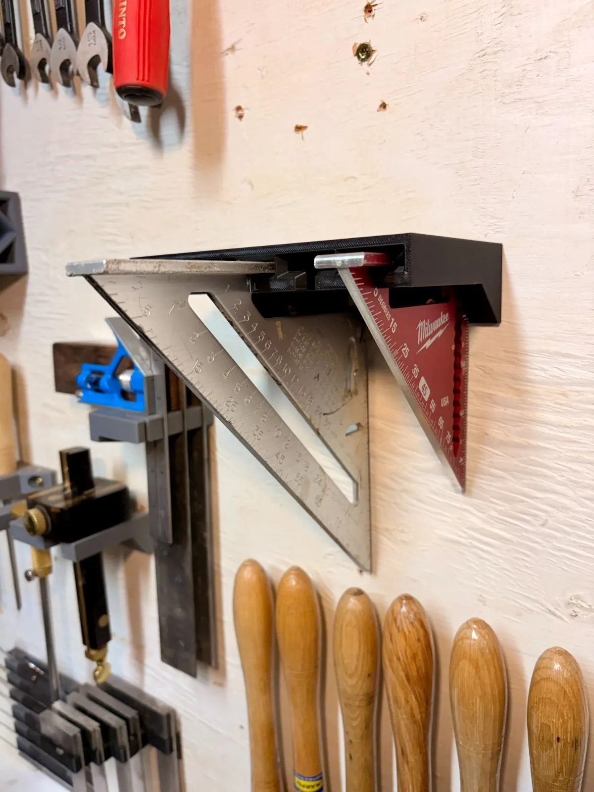 Framing Speed Square Holder, Wall Mountable, Workshop Tidy