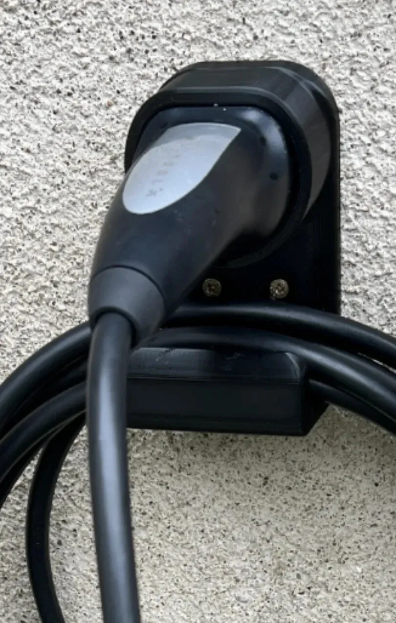 Type 2 EV Charger Plug Holder — Wall Mount Bracket